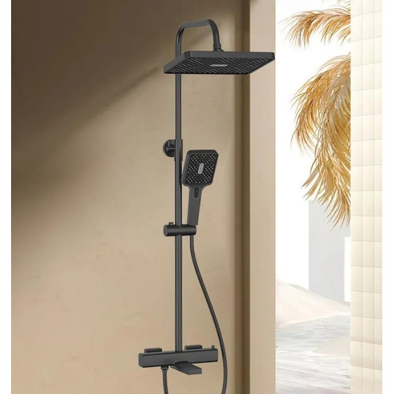 Душевая стойка с термостатом Haiba HB24537-7, чёрный - фото 2