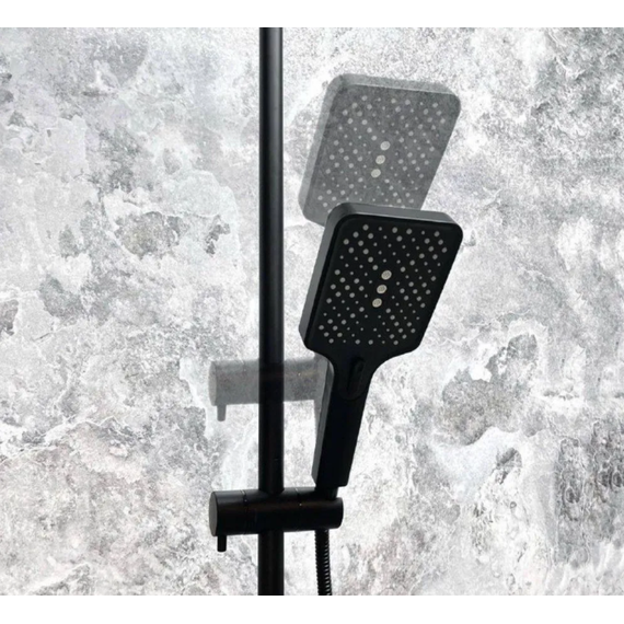 Душевая стойка с термостатом Haiba HB24537-7, чёрный - фото 12