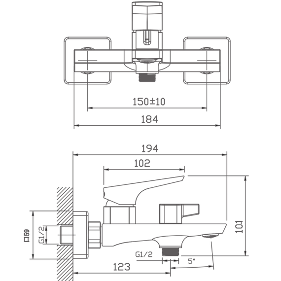Смеситель для ванны Haiba HB60726-7, чёрный - фото 10