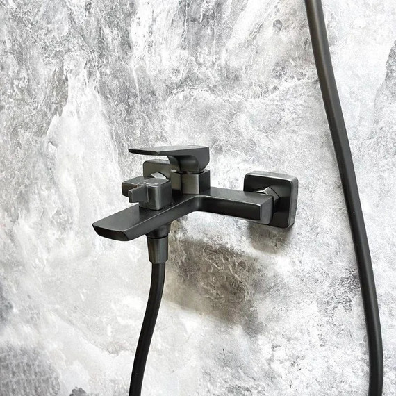 Смеситель для ванны Haiba HB60726-3, оружейная сталь - фото 5