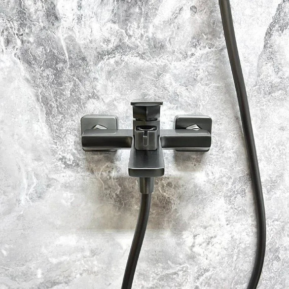 Смеситель для ванны Haiba HB60726-3, оружейная сталь - фото 8