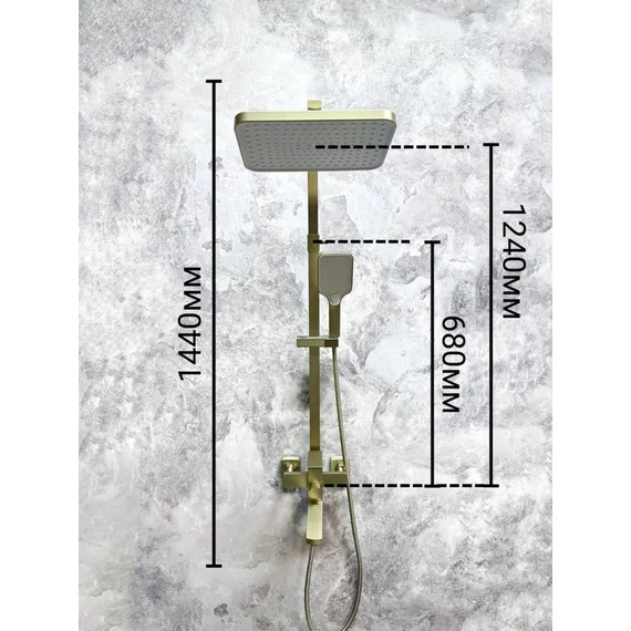 Душевая стойка Belz B24817-5, шлифованное золото - фото 3