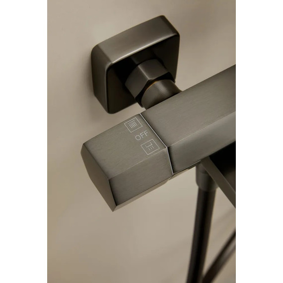 Душевая стойка с термостатом Haiba HB24726-3, оружейная сталь - фото 6