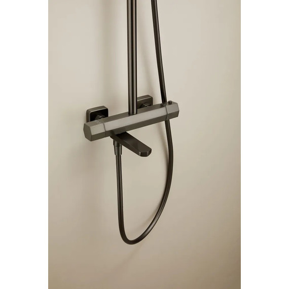 Душевая стойка с термостатом Haiba HB24726-3, оружейная сталь - фото 8