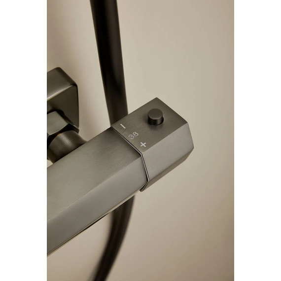 Душевая стойка с термостатом Haiba HB24726-3, оружейная сталь - фото 4