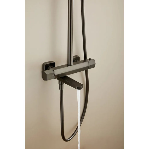 Душевая стойка с термостатом Haiba HB24726-3, оружейная сталь - фото 9