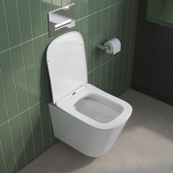 Унитаз подвесной безободковый BelBagno Due BB7107CHR/SC с тонкой крышкой микролифт - фото 4