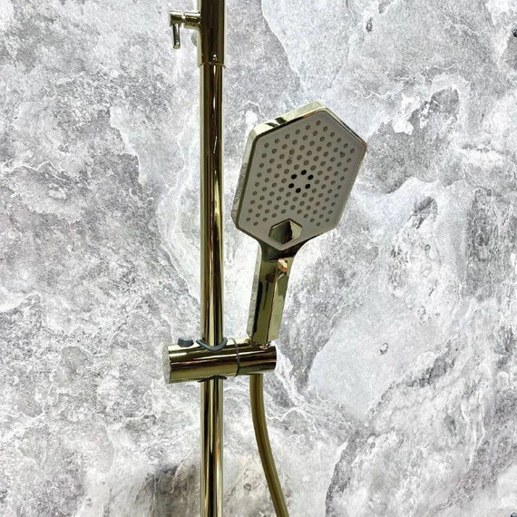 Душевая стойка с термостатом Haiba HB24726-5, золото - фото 20