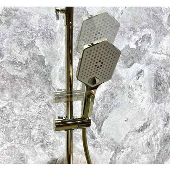 Душевая стойка с термостатом Haiba HB24726-5, золото - фото 4