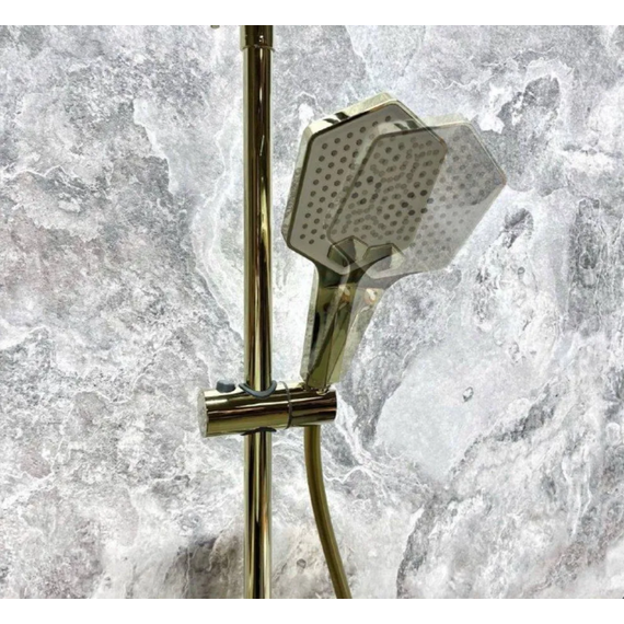 Душевая стойка с термостатом Haiba HB24726-5, золото - фото 9