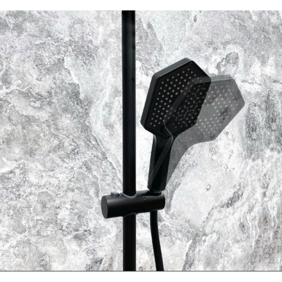 Душевая стойка с термостатом Haiba HB24726-7, чёрный - фото 6