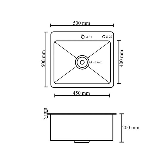 Кухонная мойка Diadonna DS5050BL, чёрный - фото 12