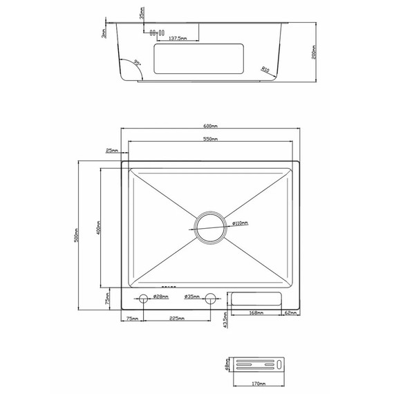 Кухонная мойка Diadonna DS5060G, золото - фото 6