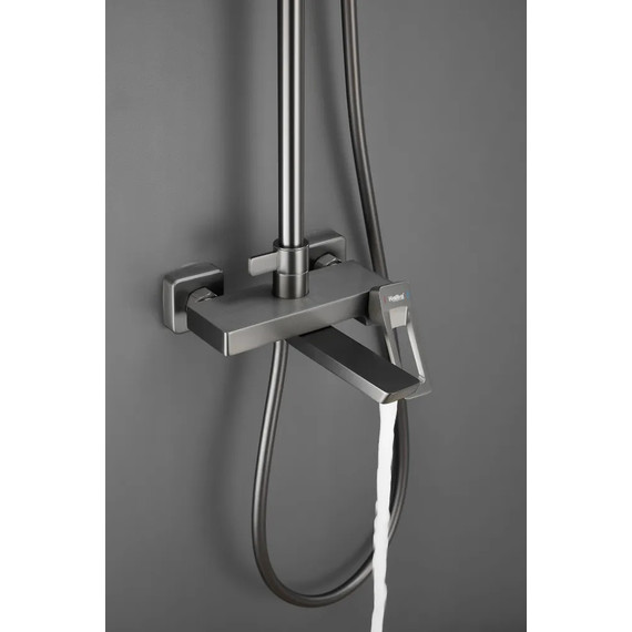 Душевая стойка Haiba HB24732-3, оружейная сталь - фото 9