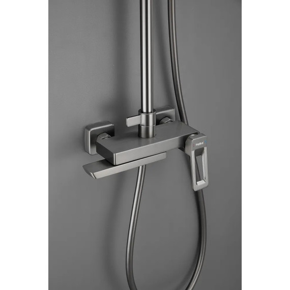 Душевая стойка Haiba HB24732-3, оружейная сталь - фото 10