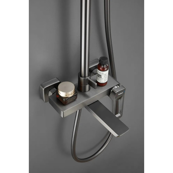 Душевая стойка Haiba HB24732-3, оружейная сталь - фото 4