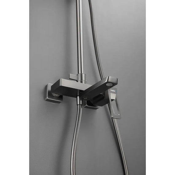 Душевая стойка Haiba HB24732-3, оружейная сталь - фото 8