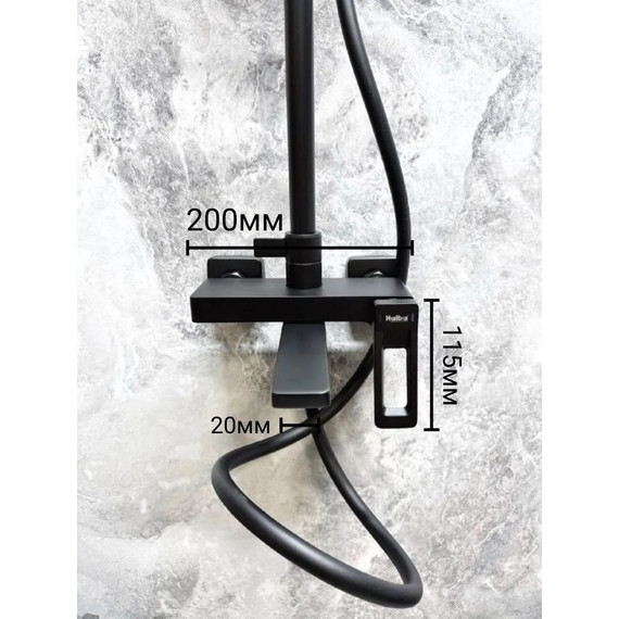 Душевая стойка Haiba HB24732-7, чёрный - фото 8