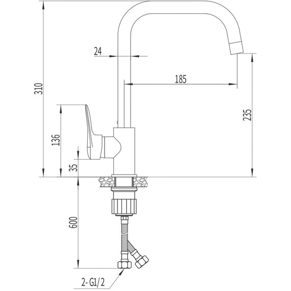 Смесители для кухни EvaGold New York FK16C - фото 7
