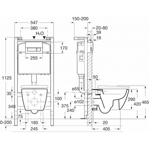 Инсталляция с подвесным унитазом Roca Ona Rimless ZRU9310392 - фото 6