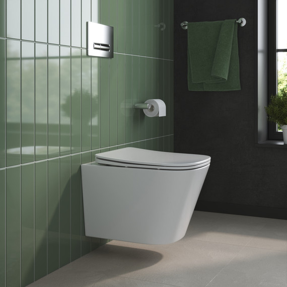 Унитаз подвесной безободковый BelBagno Due BB7107CHR/SC с тонкой крышкой микролифт - фото 5