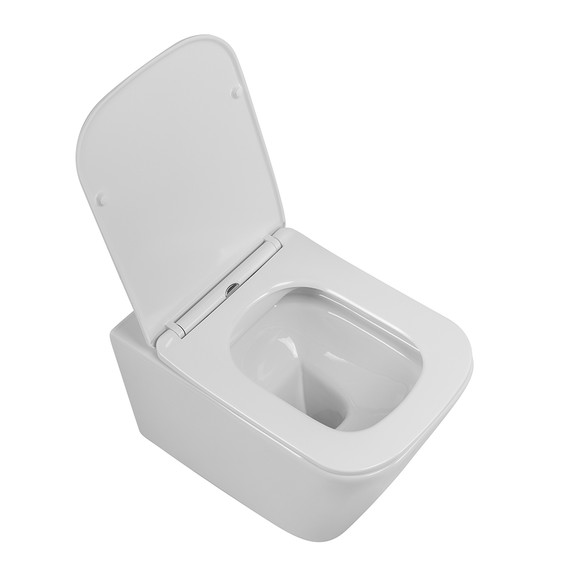 Унитаз подвесной безободковый BelBagno Due BB7107CHR/SC с тонкой крышкой микролифт - фото 2