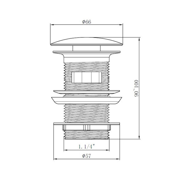 Донный клапан Cezares CZR-SAT-GM, оружейная сталь - фото 2