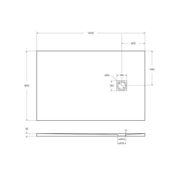 Каменный поддон BelBagno 140 см TRAY-MR-UNO-AH-140/90-35-W-BO - фото 5