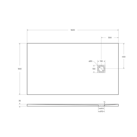 Каменный поддон BelBagno 160 см TRAY-MR-UNO-AH-160/90-35-W-BO - фото 5