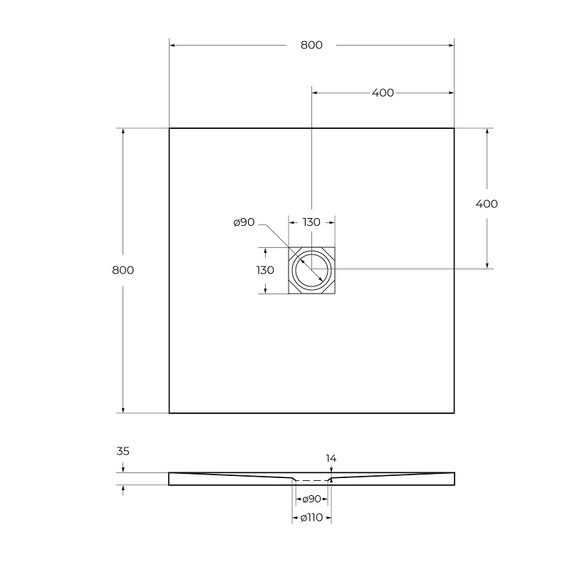 Каменный поддон BelBagno 80 см TRAY-MR-UNO-A-80-35-W-BO - фото 5