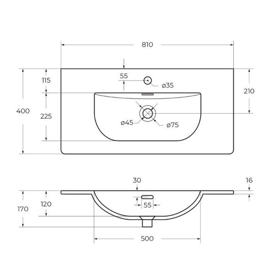 Тумба подвесная с раковиной BelBagno 80 см MARINO-CER-MINI-800-2C-SO-RNG-P, rovere nature grigio - фото 4
