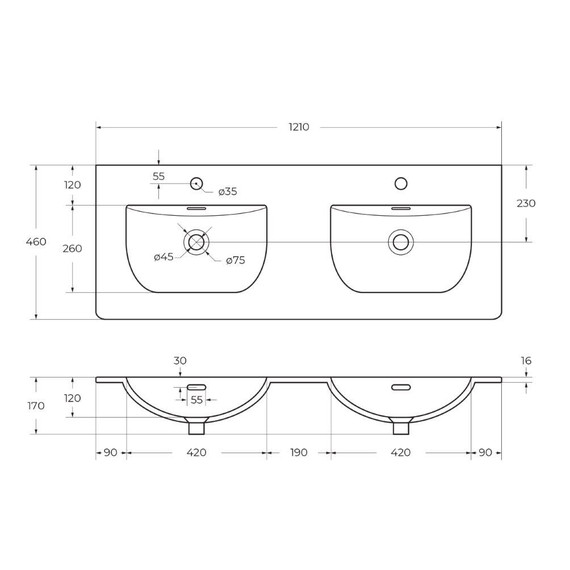 Тумба подвесная с раковиной BelBagno 120 см UNO-1200-4C-SO-AO, голубой матовый - фото 4