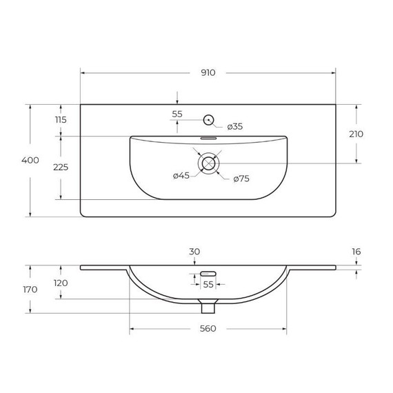 Тумба подвесная с раковиной BelBagno 90 см UNO-MINI-900-2C-SO-СO, бежевый матовый - фото 4