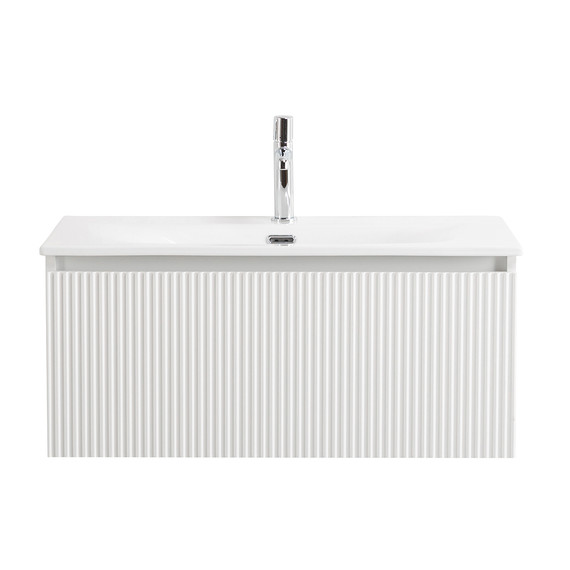 Тумба подвесная с раковиной BelBagno 80 см UNO-800-1C-SO-BO, bianco opaco - фото 