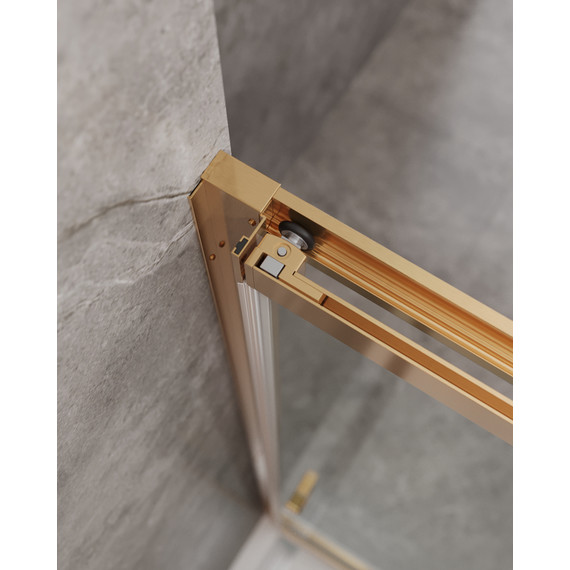 Душевая дверь Cezares 90 см MOLVENO-BF-3-90-C-BORO-IV, брашированное золото/прозрачное - фото 6