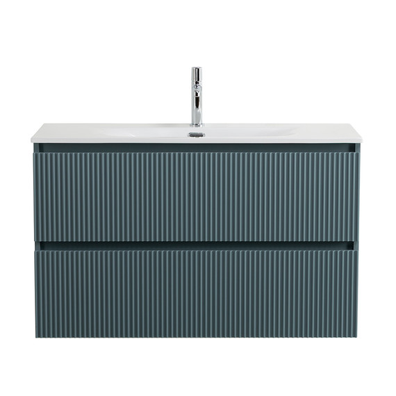 Тумба подвесная с раковиной BelBagno 100 см UNO-1000-2C-SO-AO, голубой матовый - фото 
