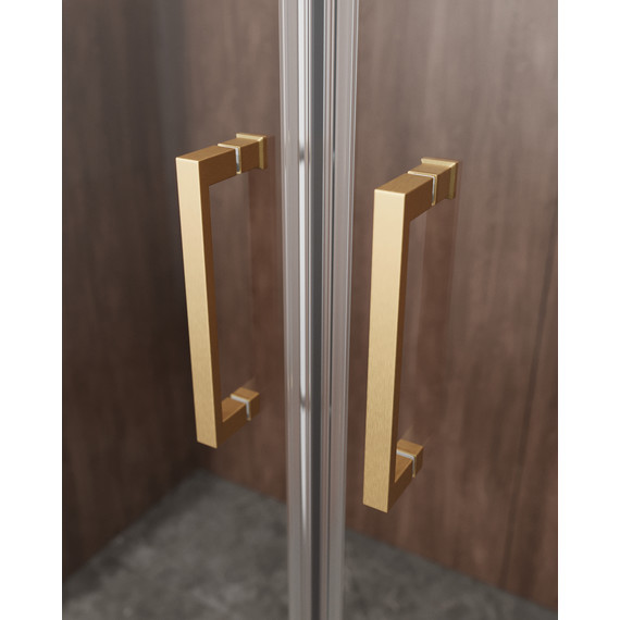 Душевая дверь Cezares 170 см MOLVENO-BF-2-170-C-BORO-IV, брашированное золото/прозрачное - фото 3