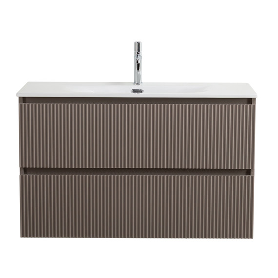 Тумба подвесная с раковиной BelBagno 100 см UNO-MINI-1000-2C-SO-СO, бежевый матовый - фото 