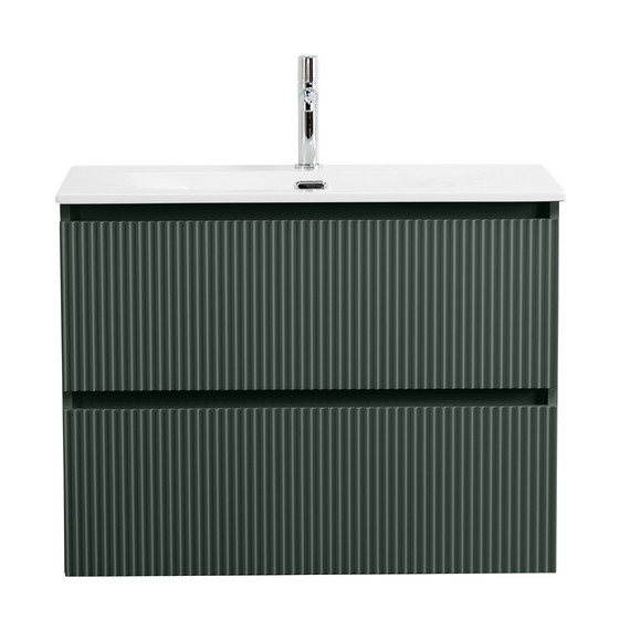 Тумба подвесная с раковиной BelBagno 90 см UNO-900-2C-SO-VO, еловый матовый - фото 