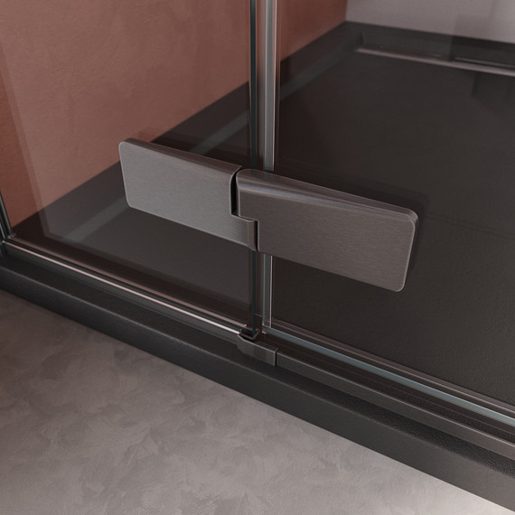 Душевое ограждение Cezares 900x900 LINER-A-1-90-C-GM-L, оружейная сталь/прозрачное - фото 8