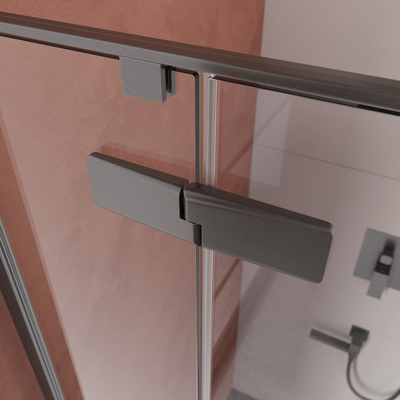 Душевое ограждение Cezares 900x900 LINER-A-1-90-C-GM-R, оружейная сталь/прозрачное - фото 7