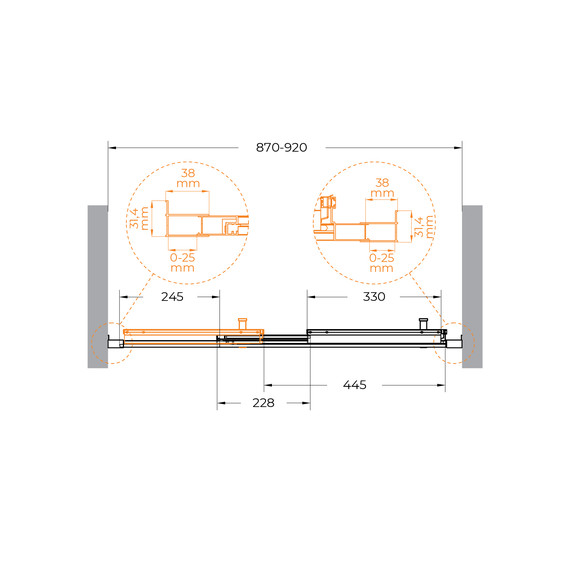 Душевая дверь Cezares 90 см MOLVENO-BF-3-90-C-Cr-IV, хром/прозрачное - фото 7