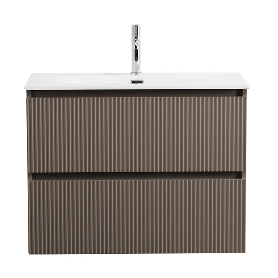 Тумба подвесная с раковиной BelBagno 90 см UNO-MINI-900-2C-SO-СO, бежевый матовый - фото 