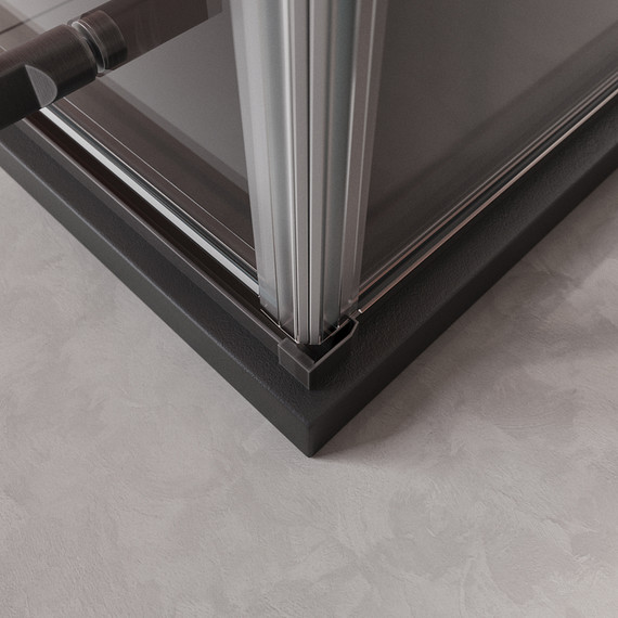 Душевое ограждение Cezares 900x900 LINER-A-1-90-C-GM-R, оружейная сталь/прозрачное - фото 6