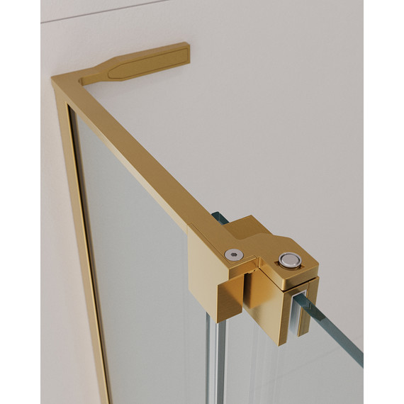 Душевое ограждение Cezares (80-90)x(90-100) SLIDER-AH-2-80/90-90/100-C-BORO (стекло 8 мм) брашированное золото/прозрачное - фото 3