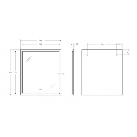 Зеркало Cezares 80 см CZR-SPC-INT-800-900-LED-TCH-WARM-BORO, брашированное золото - фото 6