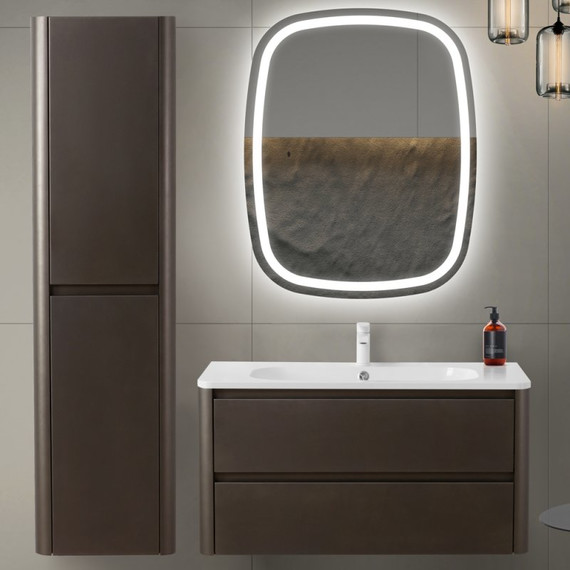 Пенал подвесной BelBagno 40 см RELAX-1500-2A-SO-GM, оружейная сталь - фото 7