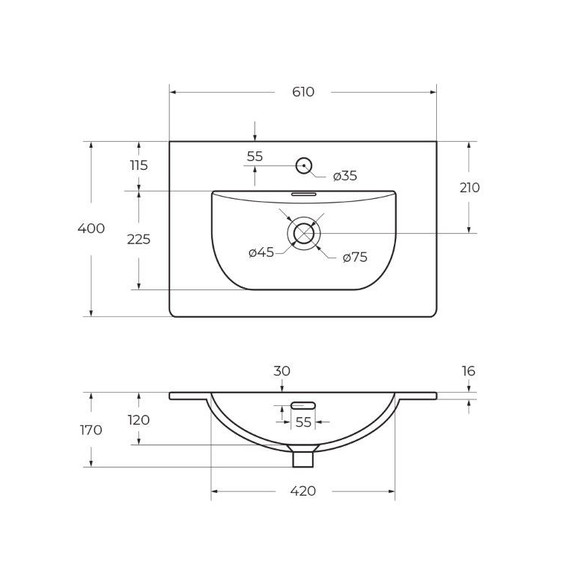 Тумба подвесная с раковиной BelBagno 60 см UNO-MINI-600-2C-SO-AO, голубой матовый - фото 4