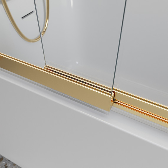 Шторка для ванны BelBagno 90 см LUCE-VF-11-90/145-C-ORO, золото/прозрачное - фото 6