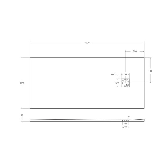 Каменный поддон BelBagno 180 см TRAY-MR-UNO-AH-180/80-35-W-BO - фото 5